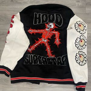 Black and Red Hood Superstar Varsity Jacket